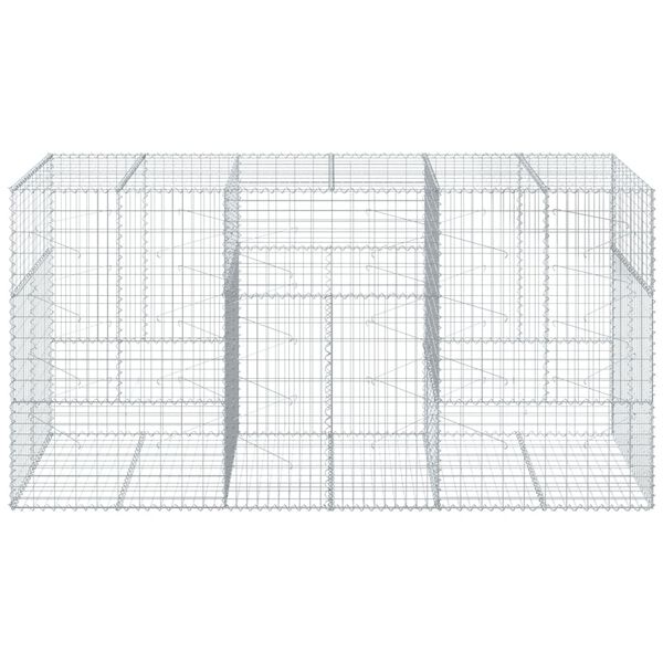 vidaXL Gabion Basket with Cover 300x100x150 cm Galvanised Iron