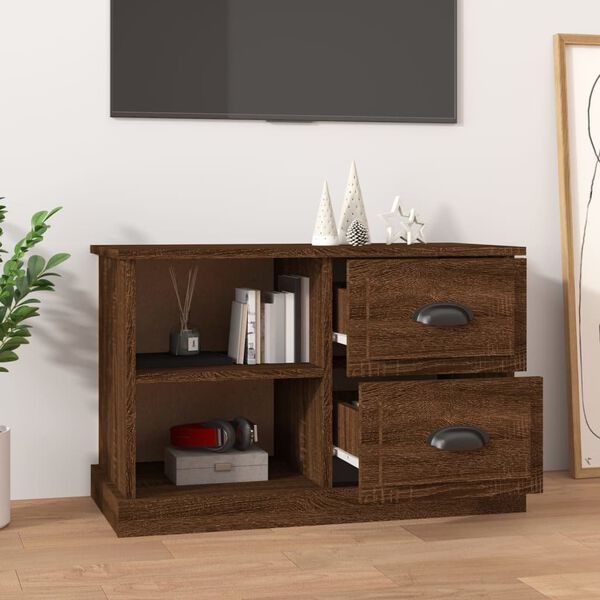 vidaXL TV Cabinet Brown Oak 73x35.5x47.5 cm Engineered Wood