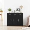 vidaXL Sideboard Black Oak 91x28x75 cm Engineered Wood