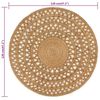 vidaXL Area Rug Hand-braided Jute 120 cm Round