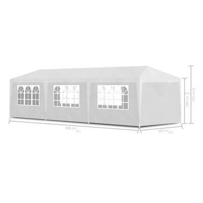vidaXL Party Tent 3x9 m White