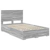 vidaXL Bed Frame with Drawer Grey Sonoma 120 x 190 cm Engineered Wood