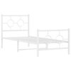 vidaXL Metal Bed Frame without Mattress with Footboard White 75x190cm