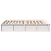 vidaXL Bed Frame White 135 x 190 cm Solid Pine Wood