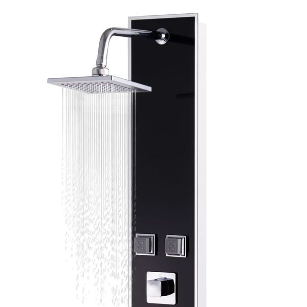 vidaXL Shower Panel Unit Glass 18x42.1x120 cm Black