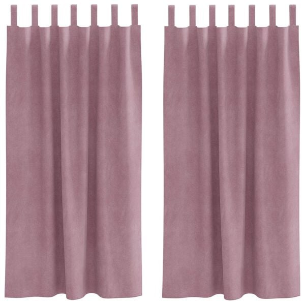 vidaXL Blackout Curtains 2 pcs Dark Pink 140 x 175 cm Velvet