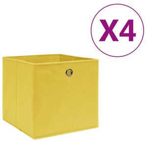 vidaXL Storage Boxes 4 pcs Non-woven Fabric 28x28x28 cm Yellow