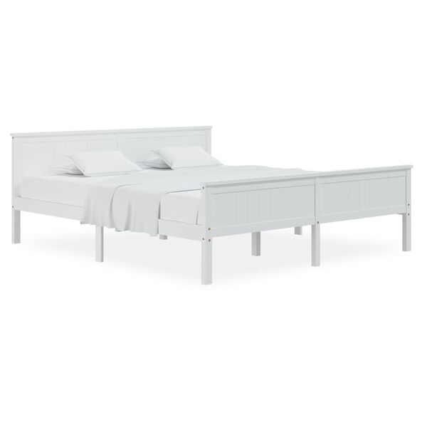 vidaXL Bed Frame without Mattress White Solid Wood Pine 200x200 cm