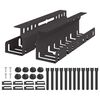 vidaXL Under Desk Cable Management Tray 2 pcs Black 43 x 9 x 11.5 cm