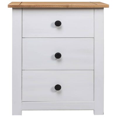 vidaXL Bedside Cabinet White 46x40x57 cm Pinewood Panama Range