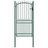 vidaXL Fence Gate with Spikes Steel 100x200 cm Green