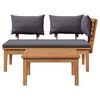 vidaXL Garden Bench 2 pcs Grey and Brown Solid Teak wood