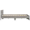 vidaXL Bed Frame with Headboard and LED Grey Sonoma 150x200 cm King Size