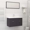 vidaXL 2 Piece Bathroom Furniture Set Grey Engineered Wood