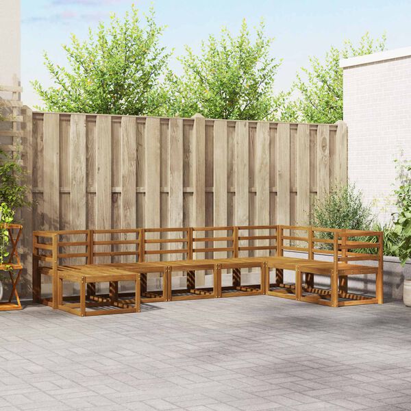 vidaXL Outdoor Sofa Set 8 pcs Natural Solid Acacia Wood
