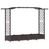 vidaXL Raised Bed with Trellis and Roof Brown 207 x 40 x 123 cm PP