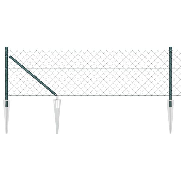 vidaXL Fence Post Green 10 x 0.8 m (40 x 40 mm mesh) Steel and PVC