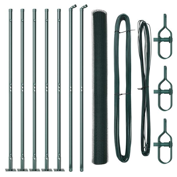 vidaXL Fence Post Green 10 x 1.5 m (25 mm mesh) Steel and PVC