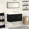 vidaXL Bathroom Furniture Set 3 pcs Black Oak Engineered Wood