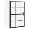 vidaXL Bath Shower Screen Black and Transparent 80 x 68 x 128 cm
