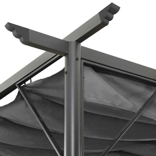 vidaXL Pergola with Retractable Roof Anthracite 3x3 m Steel 180 g/m&sup2;