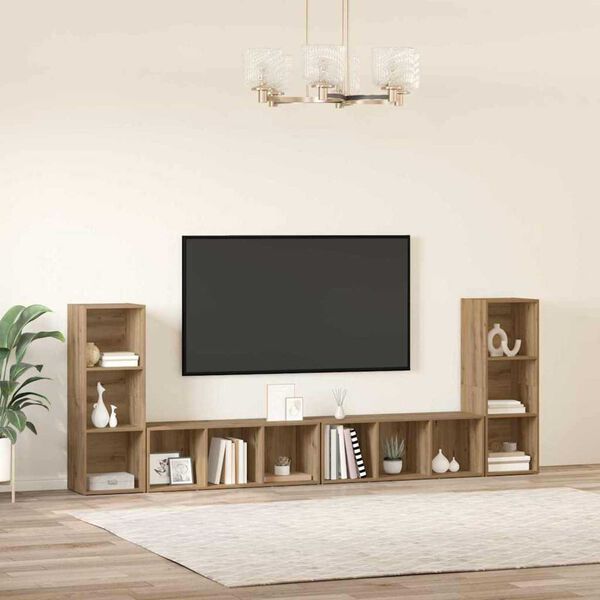 vidaXL TV Cabinet Set 4 pcs Artisan Oak 37 x 35 x 107.5 cm