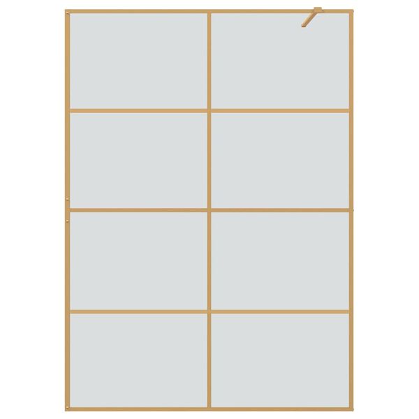 vidaXL Walk-in Shower Wall Gold 140 x 195 cm Tempered Glass