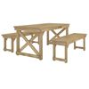 vidaXL 3 Piece Garden Dining Set Impregnated Solid Wood Pine