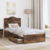vidaXL Bed Frame with Headboard Smoked Oak 90 x 190 cm Engineered Wood