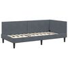vidaXL Corner Bed Frame with Headboard Dark Grey 90 cm x 190 cm Velvet