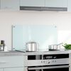 vidaXL Kitchen Backsplash White 80 x 40 cm Tempered Glass