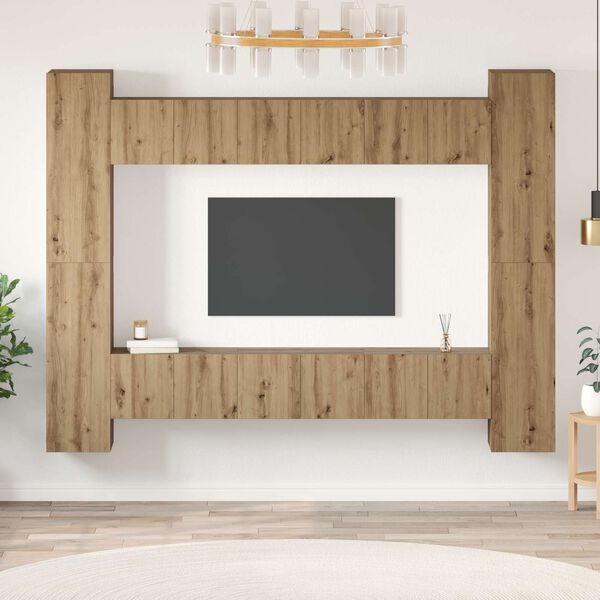 vidaXL TV Cabinet Set 10 pcs Artisan Oak 30.5 x 30 x 90 cm