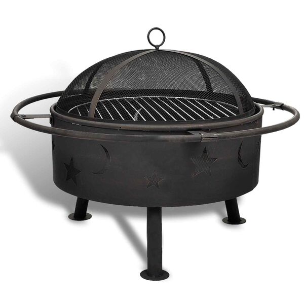 vidaXL Fire Scale Moon Black 82 x 82 x 64 cm Steel