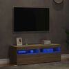 vidaXL 2 Piece TV Cabinet Set with LED Lights Sonoma Oak 60x35x40 cm