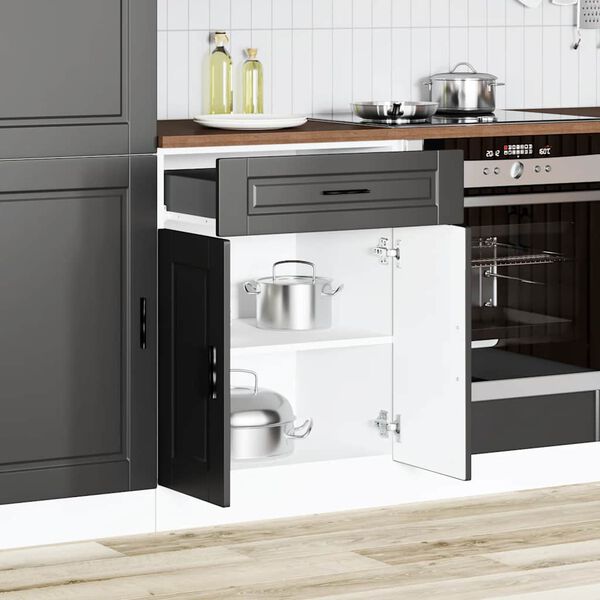 vidaXL Kitchen Base Cabinet Porto Black Engineered Wood