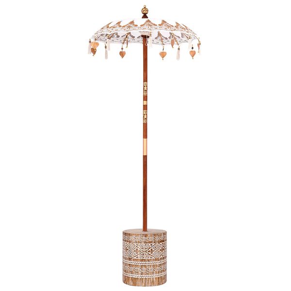 vidaXL Balinese Parasol Cream 95 x 95 x 260 cm Cotton and solid wood
