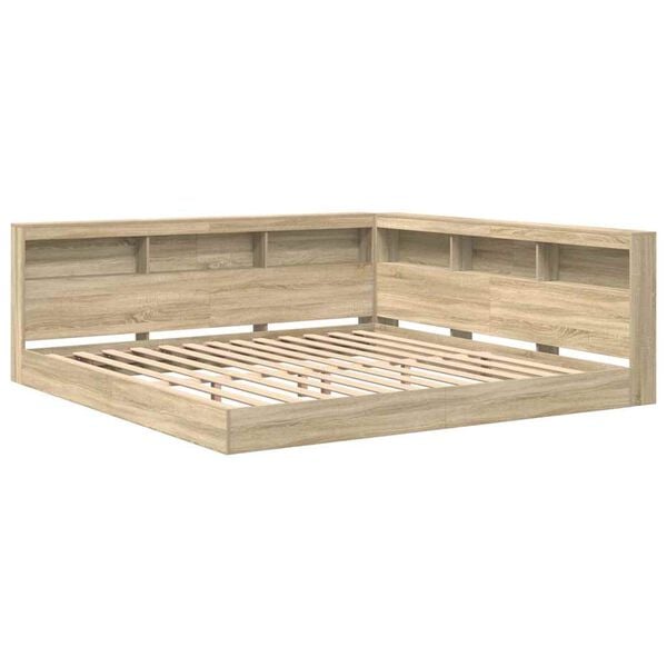 vidaXL Bookcase Bed Sonoma oak 180 x 200 cm Engineered wood