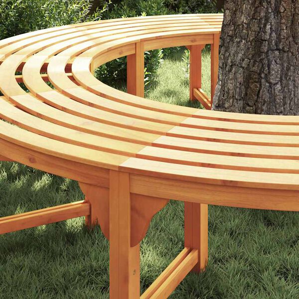 vidaXL Tree Bench 2 pcs Brown 160 x 160 x 45cm Solid Eucalyptus wood