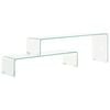 vidaXL 2 Piece Coffee Table Set 90x30x20/110x30x40 cm Tempered Glass