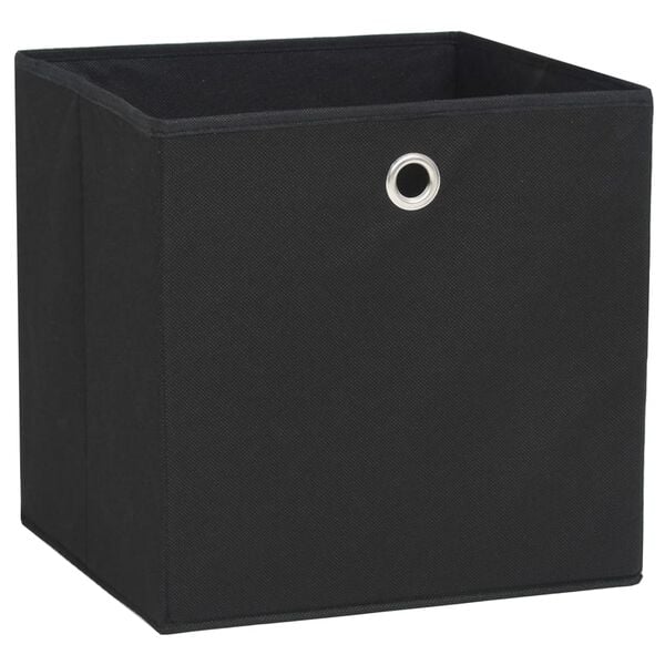 vidaXL Storage Boxes 10 pcs Non-woven Fabric 28x28x28 cm Black