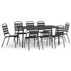 vidaXL 9 Piece Garden Dining Set Anthracite Steel