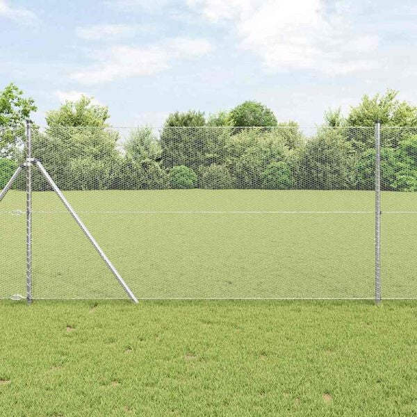 vidaXL Hexagon Fence Silver 1.4 x 100 m Galvanised steel