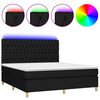 vidaXL Box Spring Bed with Mattress&LED Black 180x200 cm Fabric