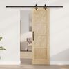 vidaXL Sliding Door Natural and Black 61 x 198.5 cm Solid Pine Wood