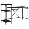 vidaXL Desk Black Oak 135 x 50 x 90 cm Engineered Wood