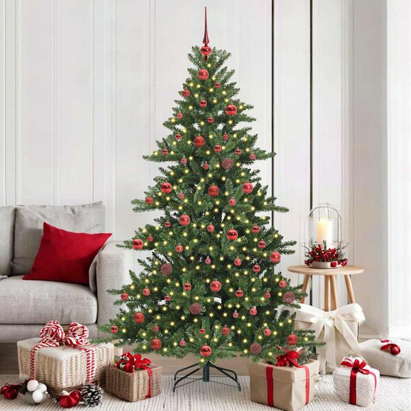 vidaXL Artificial Hinged Christmas Tree Green 180 cm PVC and Steel