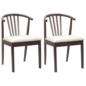 vidaXL Dining Chair 2 pcs Light Brown and Light Solid Rubberwood