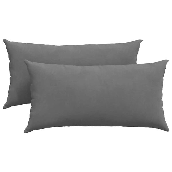 vidaXL Sofa Pillows 2 pcs Dark Grey 80 x 40 cm Fabric
