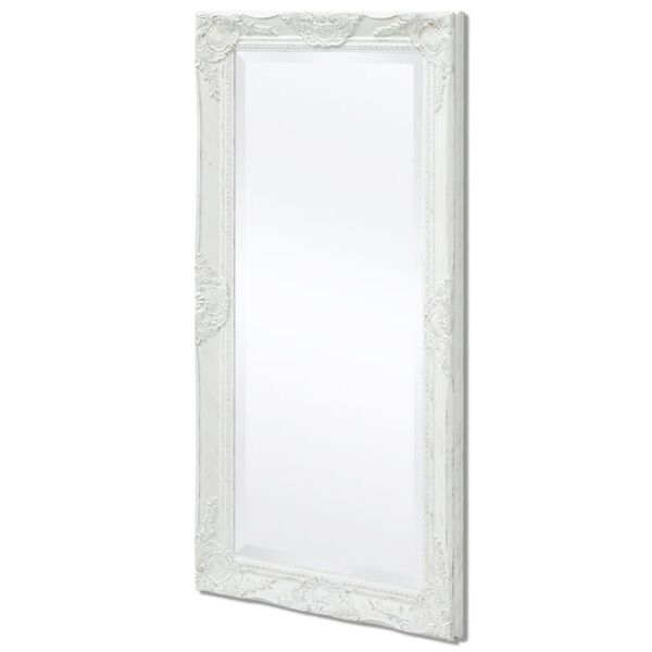 vidaXL Wall Mirror Baroque Style 100x50 cm White