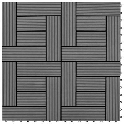 Grey 11 pcs 30 x 30 cm Decking Tiles WPC 1 sqm